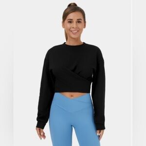 Halara Black Women's tie back Cropped Top